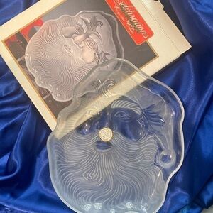 Santa candy dish/plate 8”  NEW